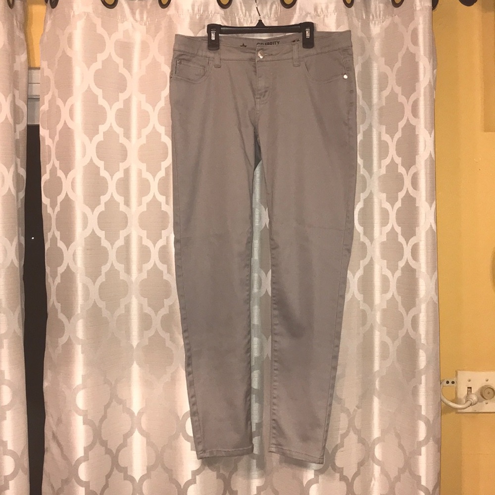 Grey straight legged jeans